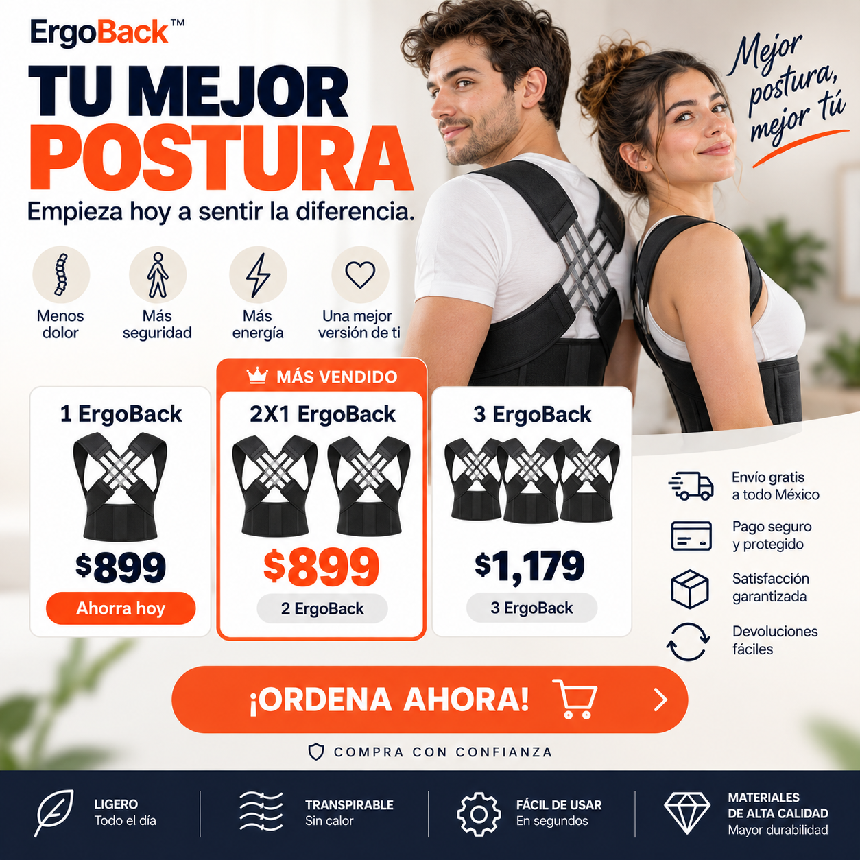 ErgoBack™ | Soporte Ergonómico para Espalda