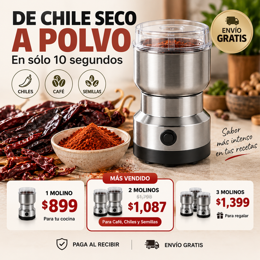 GrindPro™ | Molino Eléctrico de Café, Semillas y Chiles
