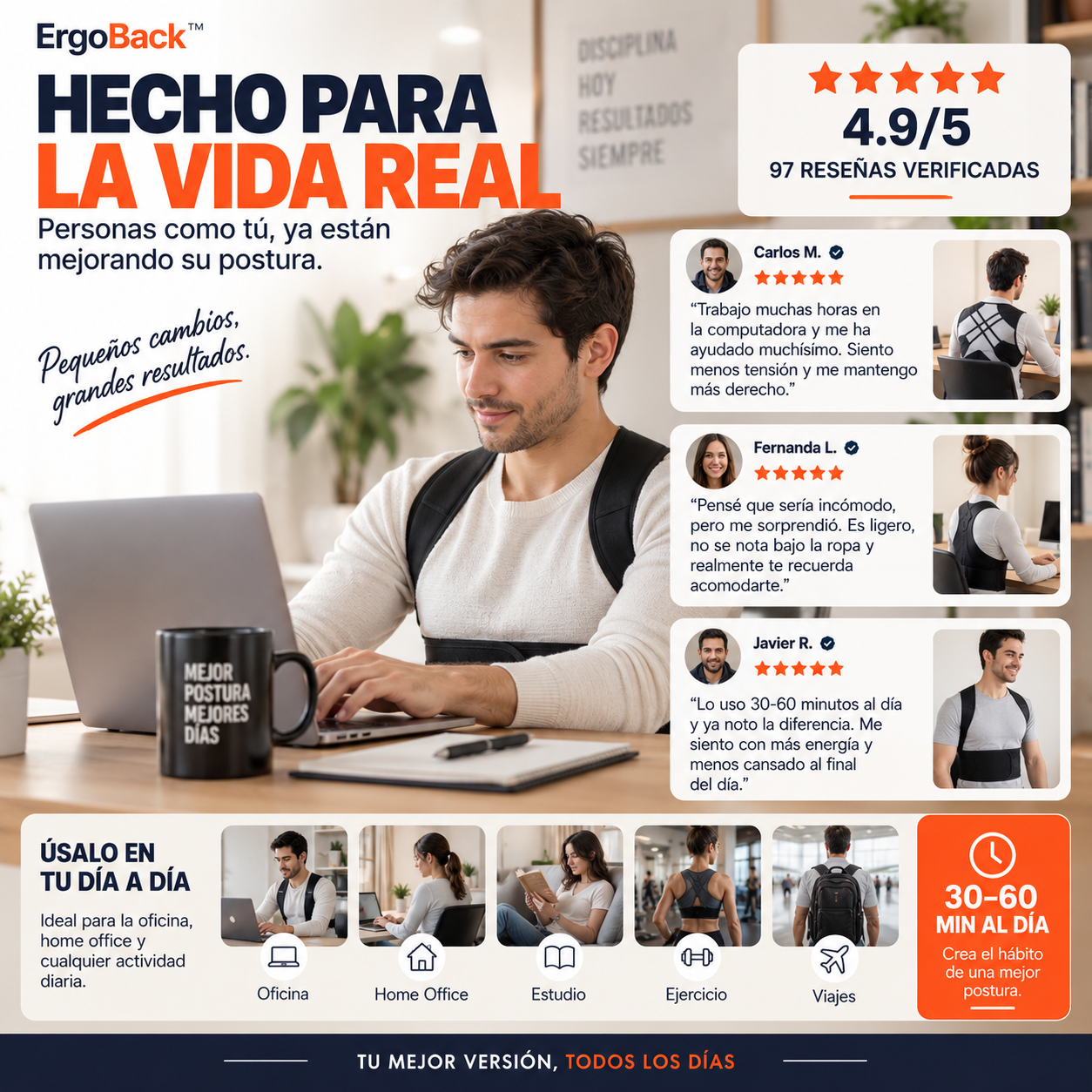 ErgoBack™ | Soporte Ergonómico para Espalda